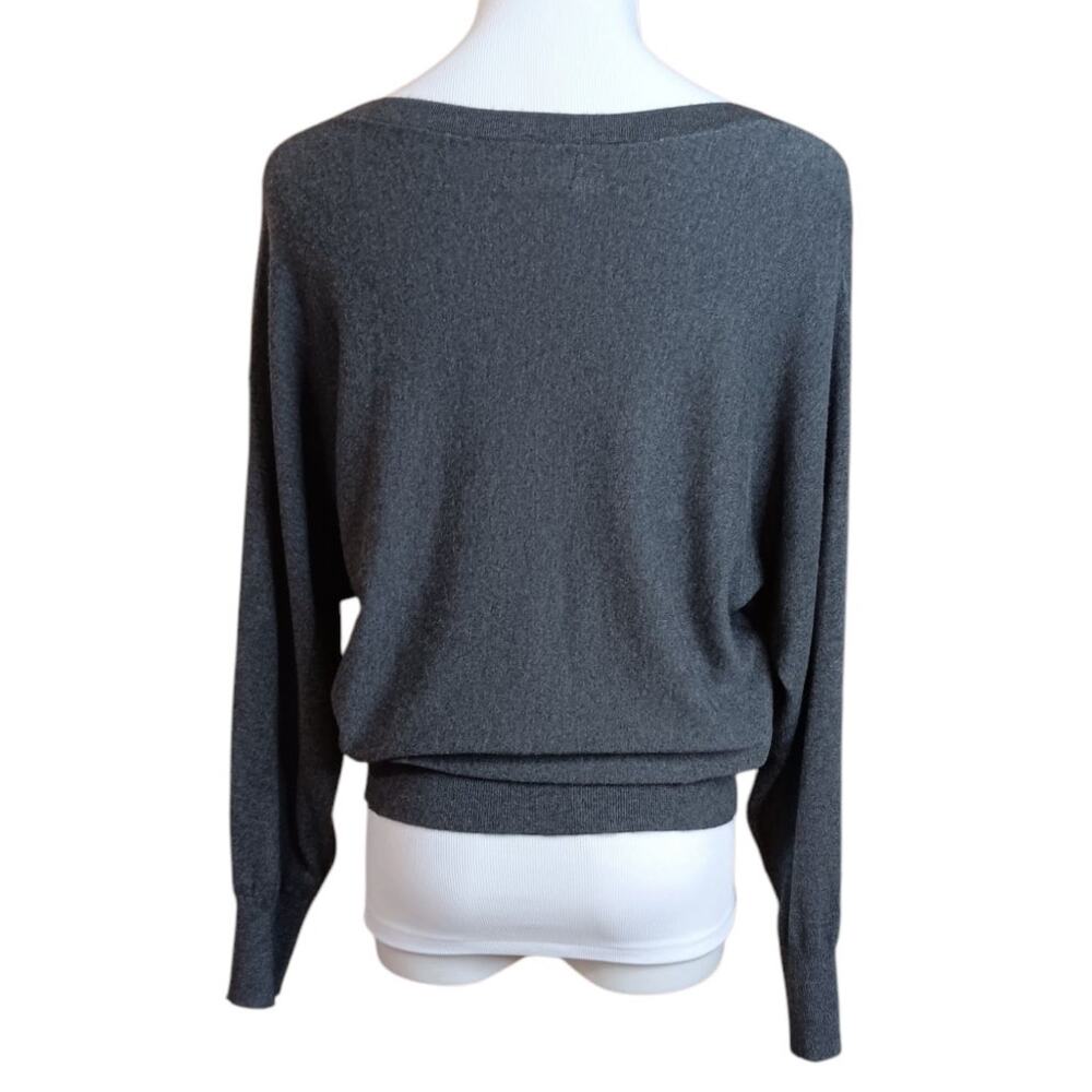 JM COLLECTION Sweater Top S Relaxed Dark Gray Casual Career Office Comfort Soft - Picture 3 of 9